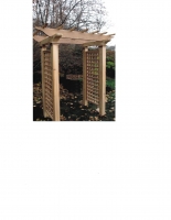 Wooden Cedar "Flat Top" Garden Arbor